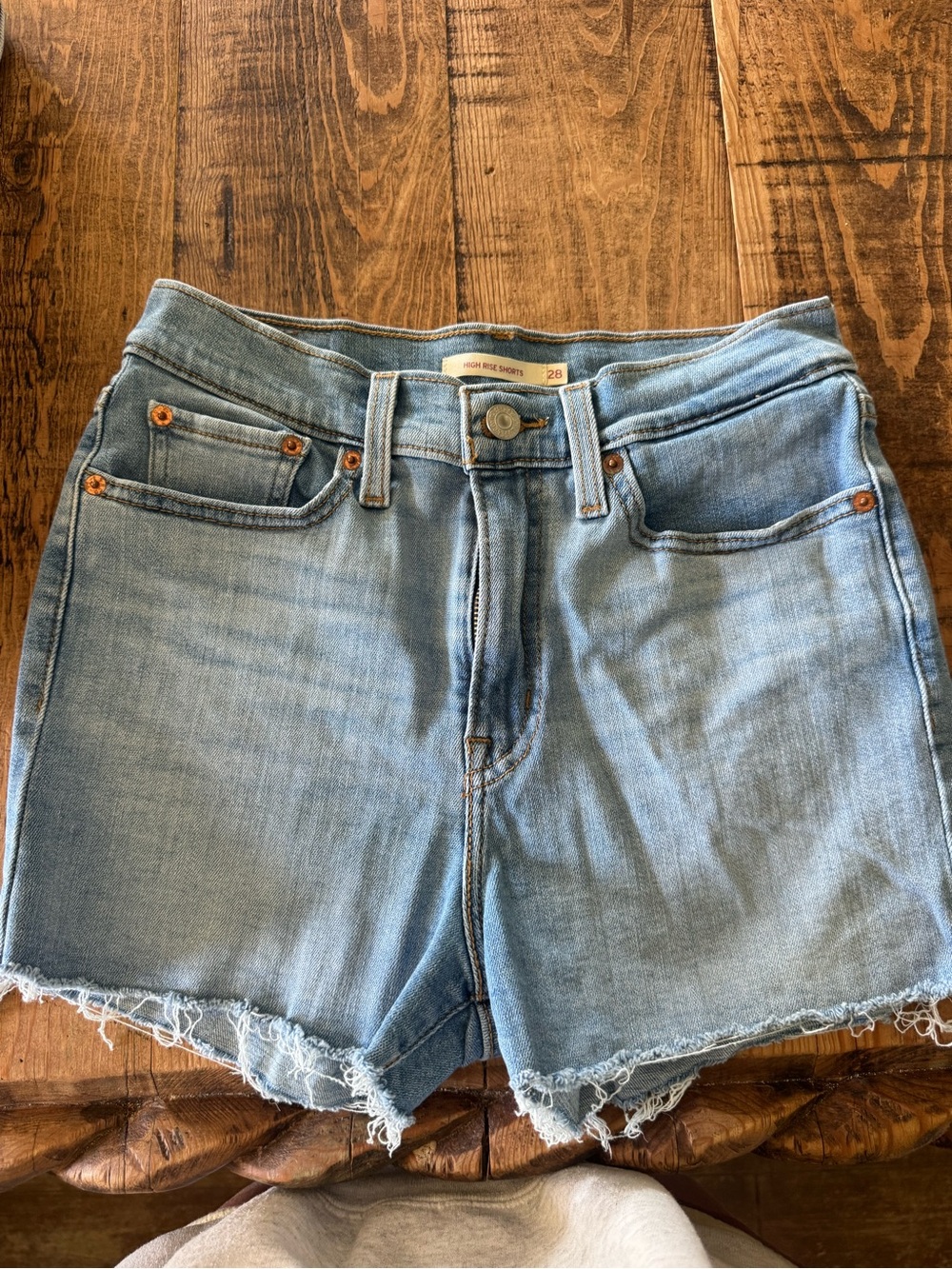 Levi Light Blue High-Rise Denim Cutoff Shorts